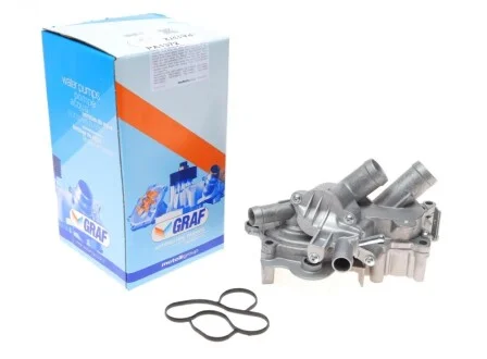 Помпа води Audi/Seat/Skoda/VW 1.0-1.4TSI/1.4-1.6 13- (28z)(B/B)(6 лоп)(з корпусом і 2 термостатами) GRAF PA1372