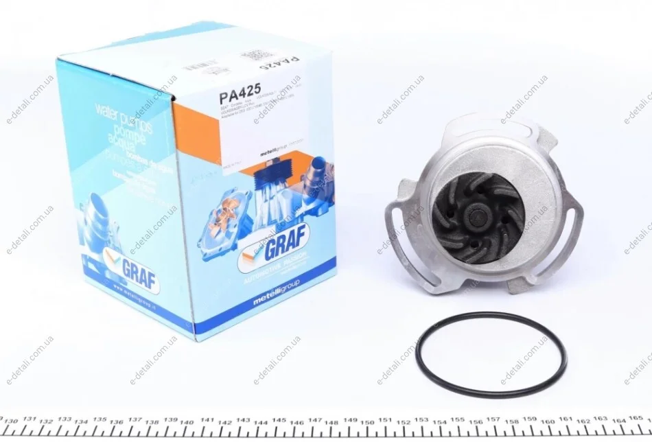 Помпа воды Seat Cordoba/Ibiza/VW Golf/Polo 1.0i/1.3i/1.4i/1.6i 82-02 (30z) (B/B) (8 лоп) GRAF PA425 (фото 1)