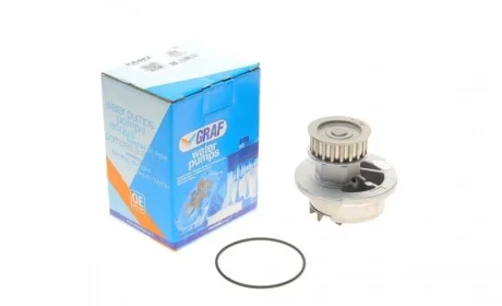 Помпа воды Opel Astra F/G/Combo/Corsa A/B/Kadett D/E/Vectra 1.4/1.6/i/Si 79-04 (19z) (B/B) (8 лоп) GRAF PA442