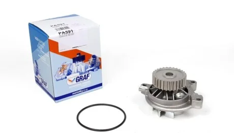 Помпа води Audi 100/80 2.3E/2.3E quattro 90-96/A6 2.3/2.3 quattro 94-97 (29z) (B/B) (7 лоп) GRAF PA591