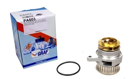 Помпа воды Seat Cordoba/Ibiza/Skoda Octavia/VW Caddy/Golf/Polo 1.4i/1.6i 95-09 (27z) (B/B) (7 лоп) GRAF PA603