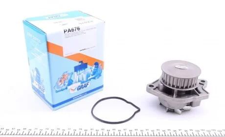 Помпа воды Seat Corodba/Ibiza/VW Caddy/Polo 1.0i/1.4 96-02 (27z) (B/B) (7 лоп) GRAF PA676