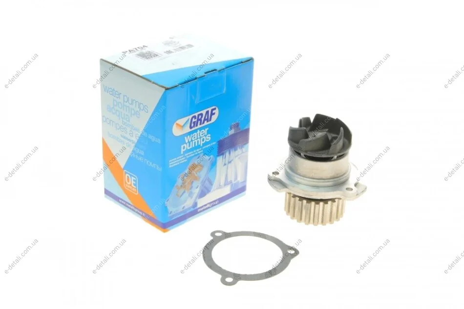 Помпа воды Lada 2110-2111 1.5/1.5 16V/1.6 97-12 /Lada 2108-2115 1.1/1.3/1.5 91-13 (21z) (B/B)(6 лоп) GRAF PA704 (фото 1)