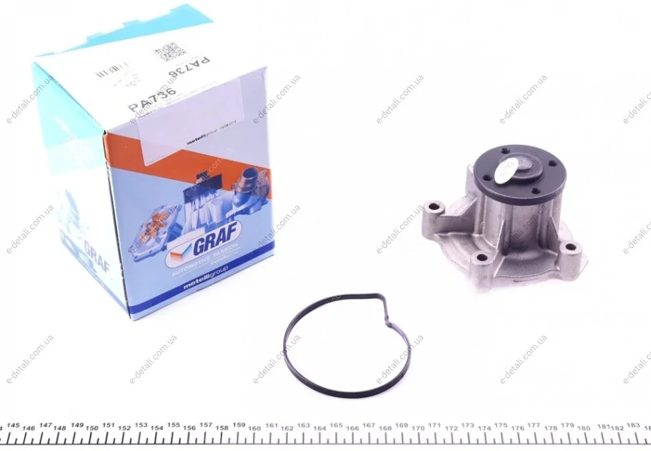 Помпа воды MB Vaneo (W414) 1.6/1.7CDI/1.9 02-05/A-class (W168) 1.4/1.6/1.7CDI/1.9 97-04 (R/B)(6 лоп) GRAF PA736 (фото 1)