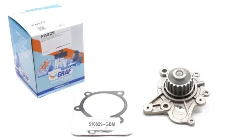 Помпа воды Hyundai Accent/Elantra/Santa Fe/Tucson/Kia Sportage 1.5/2.0CRDI 01-08 (20z) (R/B) (6 лоп) GRAF PA829