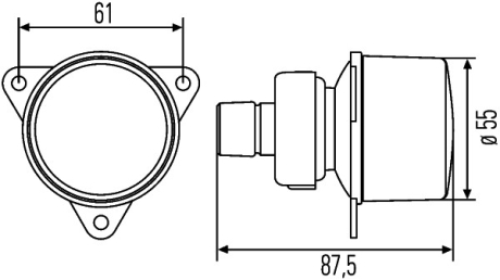 Фонарь показателя поворота 12V HELLA 2BA008221001