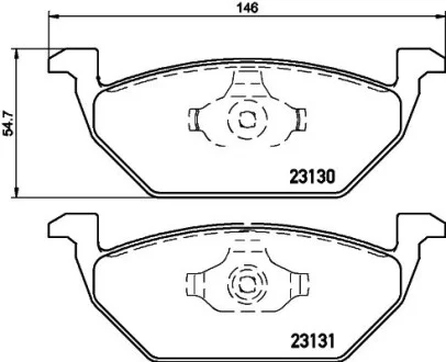 Гальмівні колодки пер. Caddy III/Golf V/Octavia/A3 96- HELLA 8DB355008591
