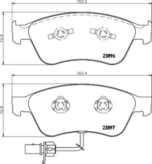 Тормозные колодки дисковые комплект; передняя. HELLA 8DB355009211