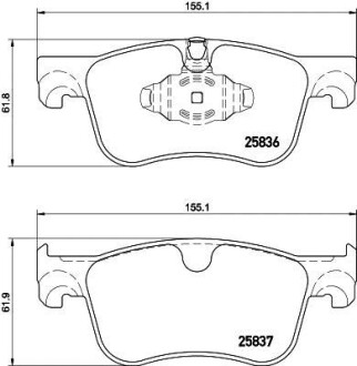 CITROEN Колодки гальмівні передні BERLINGO 1.2-1.6 18-, OPEL, FIAT, PEUGEOT, TOYOTA HELLA 8DB 355 020-931 (фото 1)