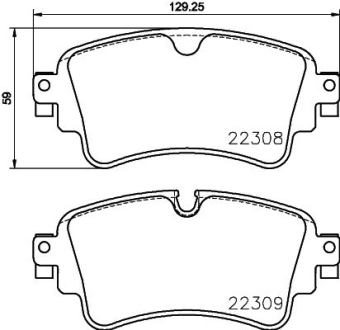 Тормозные колодки дисковые комплект; задн. / Touareg 2017> & Audi A4, A5, A6, A7, Q5, Q7 2015> HELLA 8DB355024791 (фото 1)