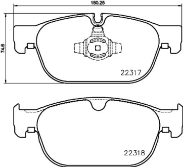 VOLVO Тормозные колодки передн.&quot;18&quot; S60 III,S90 II,V60 II,V90 II,XC40/60,XC90 II HELLA 8DB 355 024-801