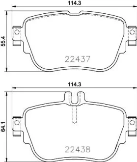 Тормозные колодки дисковые комплект; задн. / MB E-class W213 2016> HELLA 8DB355025781