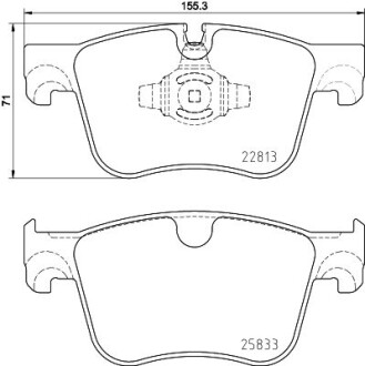 CITROEN К-т передніх гальмівних колодок CITROEN BERLINGO, BERLINGO/MINIVAN, C4 GRAND PICASSO II, C4 PICASSO II, C4 SPACETOURER, C5 AIRCROSS DS DS 7 OPEL COMBO TOUR / LIFE, HELLA 8DB 355 036-491 (фото 1)