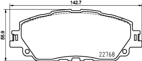 Тормозные колодки дисковые комплект; передняя. / Camry 17>, RAV 4 18> HELLA 8DB355036511