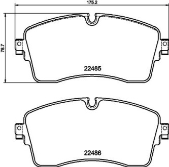 Колодки гальмівні, дискове гальмо HELLA 8DB355040361