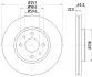 PRO FIAT гальмівний диск передн. Doblo 1.6, Stilo CITROEN Nemo HELLA 8DD 355 103-971 (фото 4)