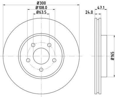 PRO FORD Диск гальмівний передн. Mondeo III 00- HELLA 8DD 355 108-041