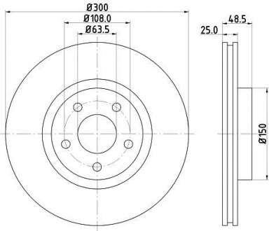 Диск гальмівний з покриттям PRO; передн. HELLA 8DD355112191