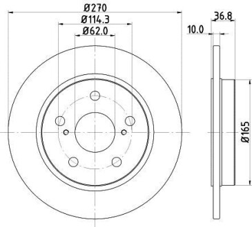 Диск тормозной с покрытием PRO; задн. HELLA 8DD355118971