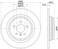 PRO HIGH CARBON DB Диск гальмівний задн. GLE W166 11- HELLA 8DD 355 122-861 (фото 4)