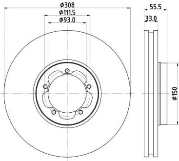 PRO FORD диск гальм. передн. TRANSIT 15- HELLA 8DD 355 123-131