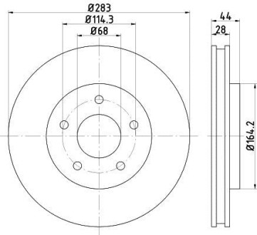 PRO NISSAN диск гальм. передн. LEAF 10- HELLA 8DD 355 125-071