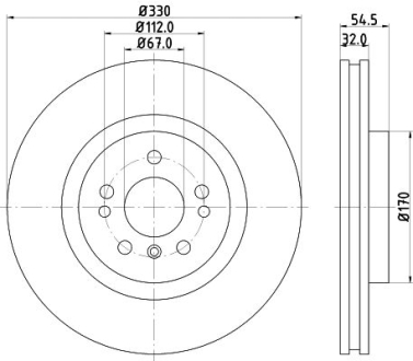 Диск тормозной HELLA 8DD355126301