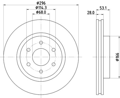 PRO NISSAN диск гальм. передн. Navara 05- HELLA 8DD 355 126-841