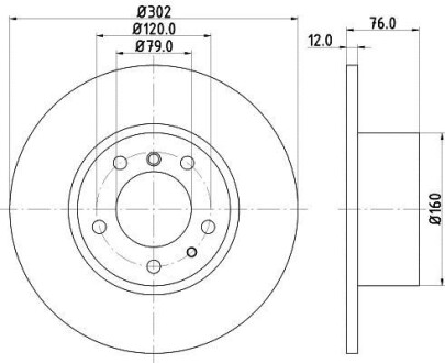 PRO HIGH CARBON BMW диск гальмівний передн.5-serie E34 88- HELLA 8DD 355 127-021