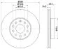 PRO HIGH CARBON VW Диск гальмівний передній Audi A3 03-, Golf III,IV,V, Caddy III,IV 1.0/2.0TDI, Jetta 1.6, Touran 05-,Skoda Octavia II,III HELLA 8DD 355 128-001 (фото 4)