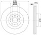 PRO HIGH CARBON FIAT гальмівний диск передн. Doblo 10- HELLA 8DD 355 129-351 (фото 1)