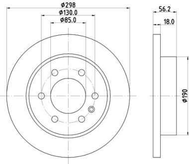 PRO DB Диск гальмівний задній SPRINTER 3,5-t HELLA 8DD 355 131-831