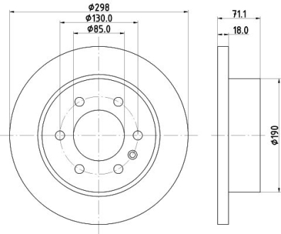 PRO DB Диск гальмівний задній SPRINTER 3,5 18- HELLA 8DD 355 131-841