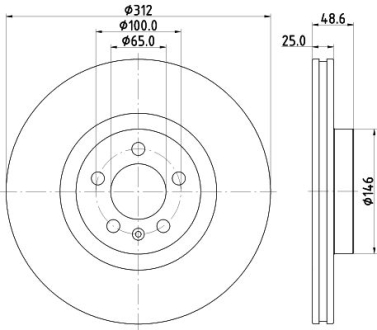 PRO VW Гальмівний диск передн. POLO VI 17- HELLA 8DD 355 132-011