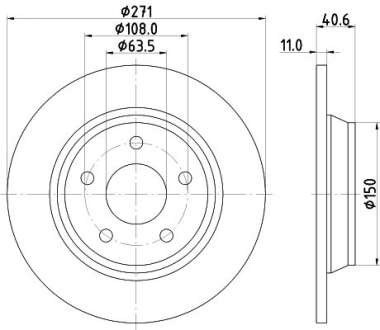 PRO FORD диск гальм. задн. FOCUS 18- HELLA 8DD 355 132-031