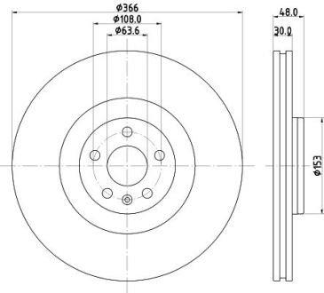 PRO HIGH CARBON VOLVO диск гальм. передн. XC60 17-, XC90 15- HELLA 8DD 355 132-411