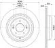PRO HIGH CARBON KIA Гальмівний диск задн. STINGER 2.0 17-, GENESIS HELLA 8DD 355 132-661 (фото 4)