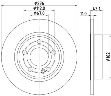 PRO DB Гальмівний диск задн. W177 18- HELLA 8DD 355 133-061