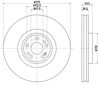 Диск гальмівний HELLA 8DD355135201