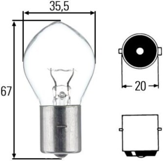 Автолампа Behr BA20s 35 W прозрачная HELLA 8GA002083131