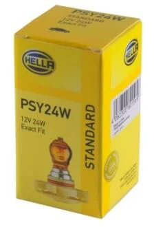 Лампа накаливания PSY24W 12V 24W PG20/4 желтый (янтарный)) HELLA 8GA223569031