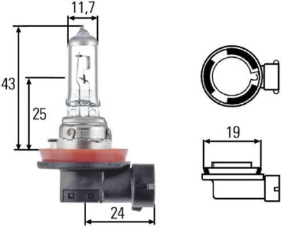 Лампа накаливания HEAVY DUTY H11 24V 70W PGJ19-2 HELLA 8GH008358241