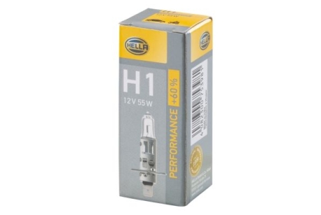 Лампа накаливания PERFORMANCE UP 60% TO H1 12V 55W P14,5s HELLA 8GH223498211