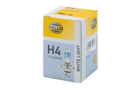 Лампа накаливания, H4 12V 60/55W P43t, WL 4200K White Light HELLA 8GJ223498121