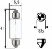 Лампа розжарювання 12V 15W SV 8,58 HELLA 8GM002091141 (фото 1)