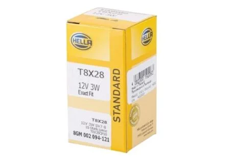 Автолампа Behr Hella Standard T8X28 SV7-8 3 W прозрачная HELLA 8GM002094121