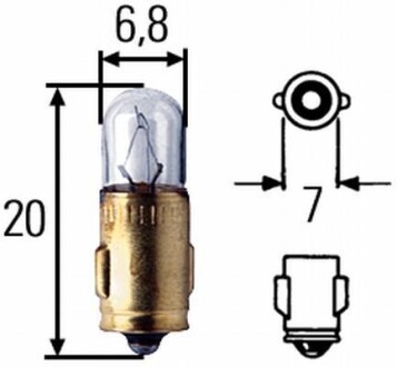 12V 2W J Автолампа (STANDARD) HELLA 8GP 002 066-121