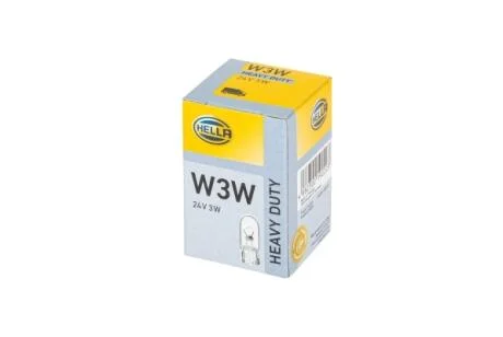 Автолампа Behr Hella Heavy Duty W3W W2,1x9,5d 3 W прозрачная HELLA 8GP003594241