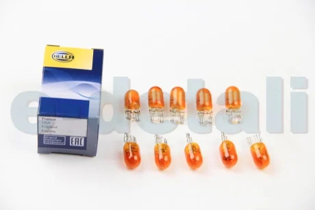 Лампа розжарювання, WY5W 12V 5W W 2,1 x 9,5d Amber HELLA 8GP003594541