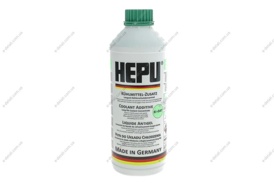 Антифриз (зеленый) 1.5L (1:1=-37°C) (концентрат) HEPU P999-LL18 (фото 1)